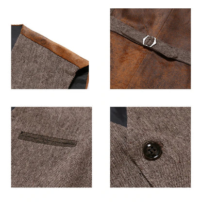 Norvielle Herren Reversweste V-Ausschnitt Vintage