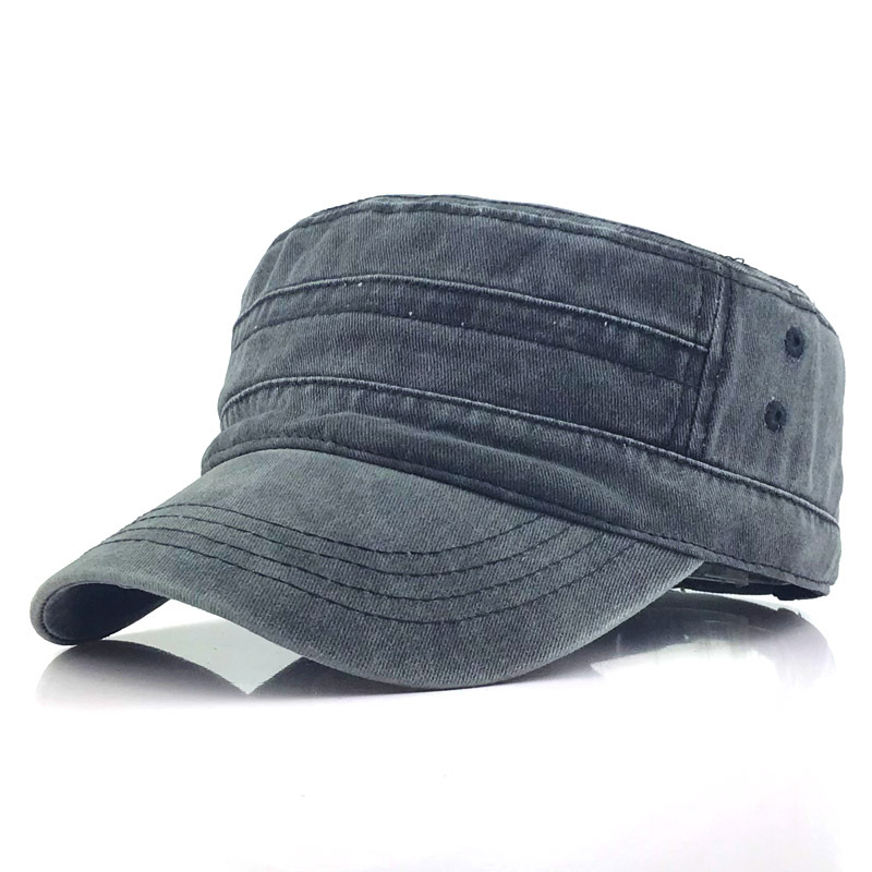 Field Cap - Lässige Kadettenmütze mit flachem Schirm für Männer-Schwarz-Einheitsgröße-Chaps Herrenmode
