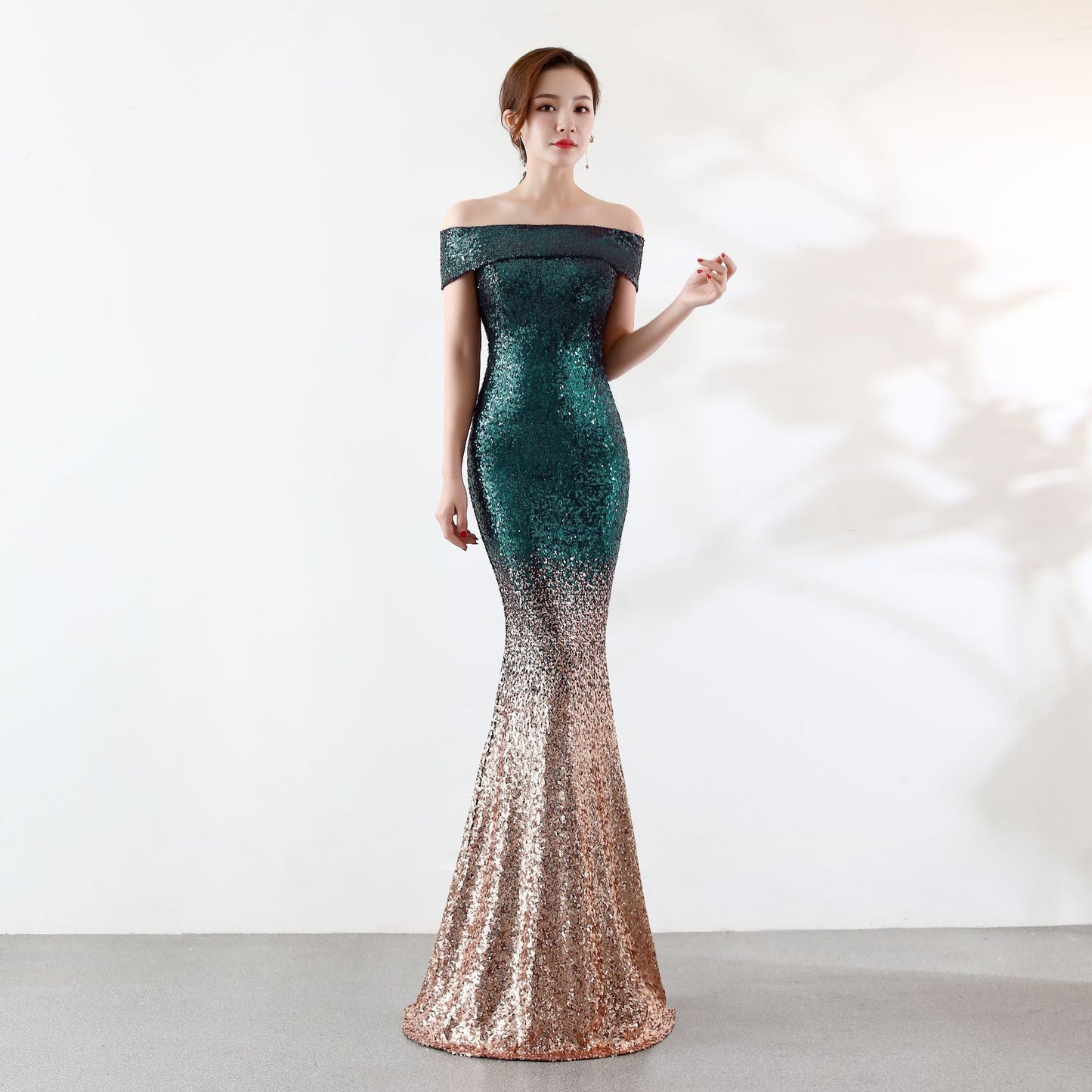 Norvielle Damen Abendkleid Figurbetont Schwarz - Norvielle