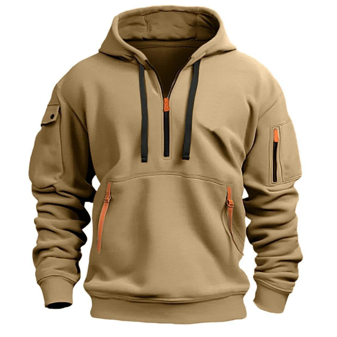 Hugo Herren Hoodie Freizeit Reißverschluss-Taschen