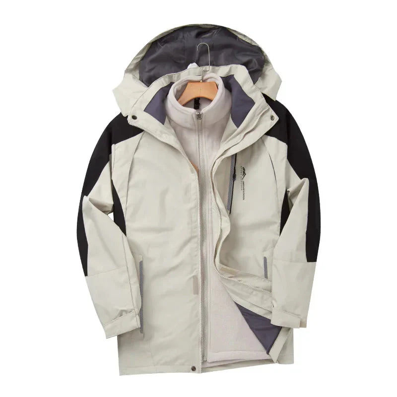 Herren Winterjacke 3-in-1 Regenjacke Wasserdicht