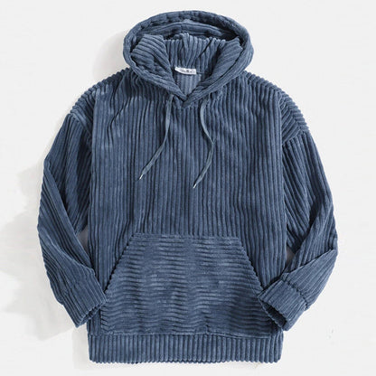Herren Fleece-Hoodie Warm Kängurutasche Schwarz - Norvielle