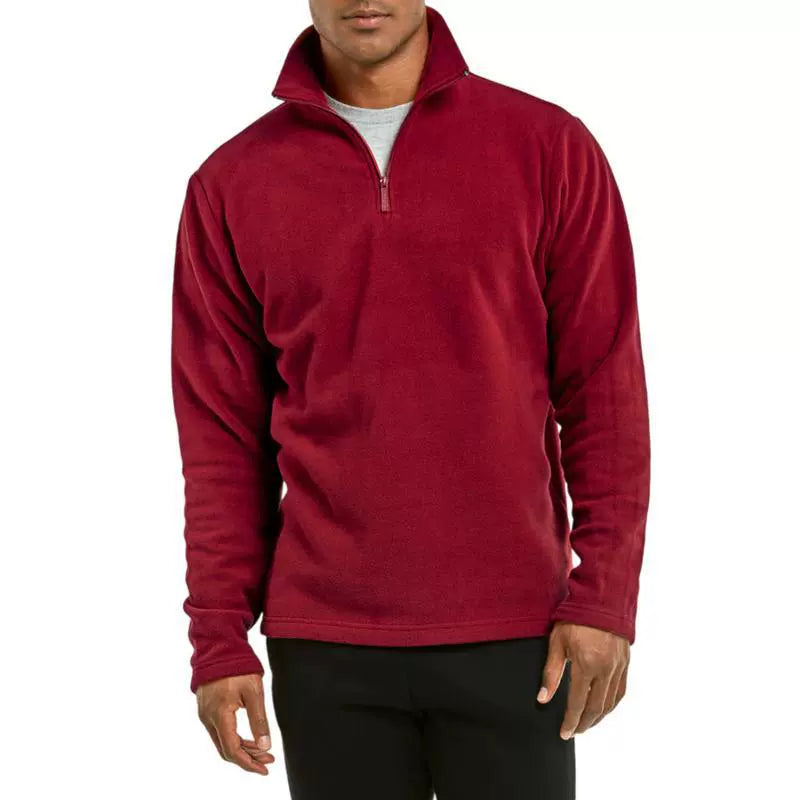 Fleece-Pullover | Halb-Reißverschluss | Pullover | Viertel-Reißverschluss-Fleece | Herren-Fleece-Bordeaux-S-Chaps Herrenmode