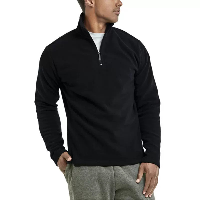 Herren Fleece Pullover Halb-Reißverschluss Viertelzipper Grau - Norvielle