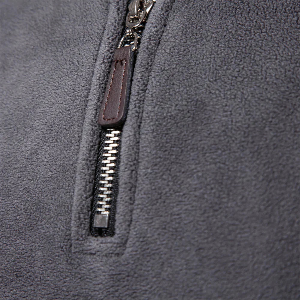 Fleece mit halbem Reißverschluss – Warm – Fleece-Pullover mit kurzem Reißverschluss – Herrenbekleidung-Chaps Herrenmode