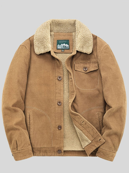 Herren Fleecejacke Winddicht Knopfverschluss