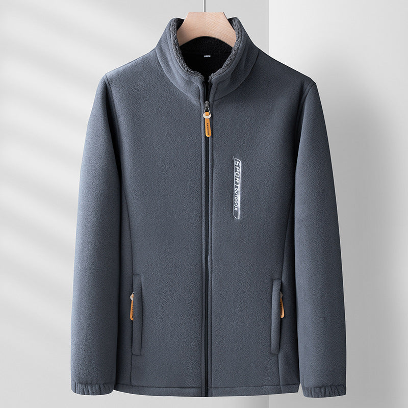 Herren Fleecejacke Doppelseitig Winter