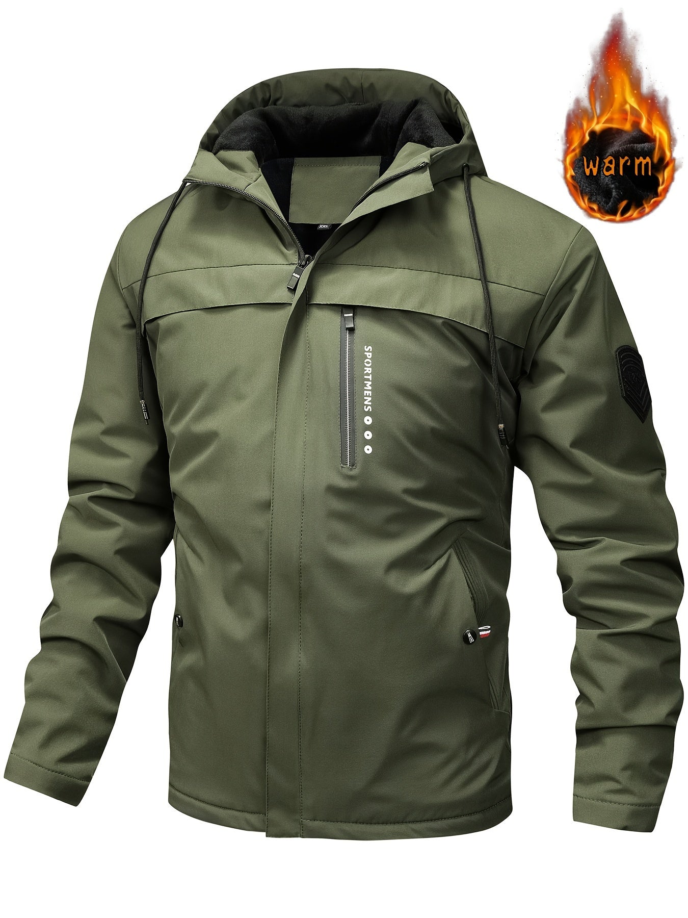 Herren Fleecejacke Mit Kapuze Regelmäßig