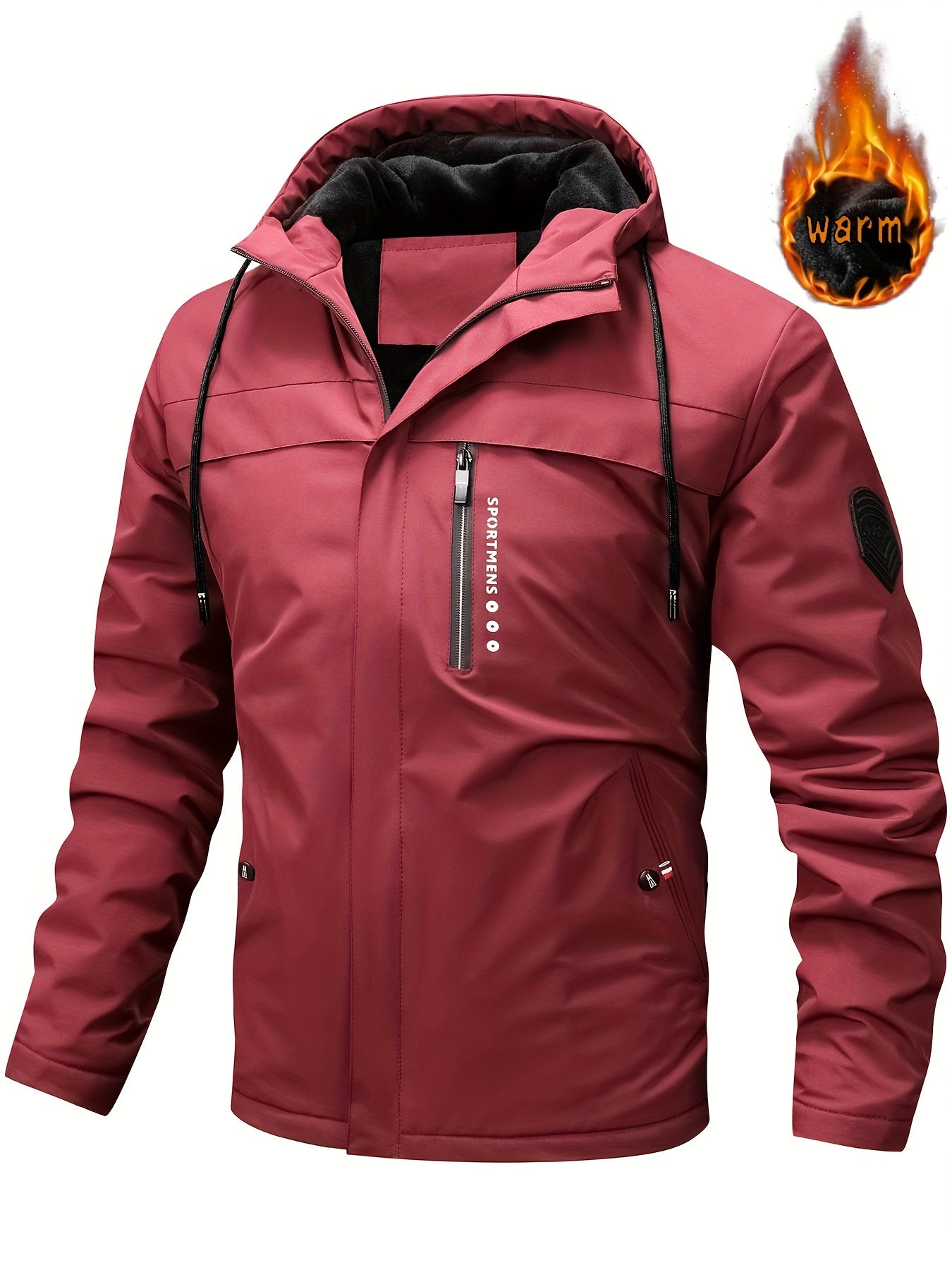 Herren Fleecejacke Mit Kapuze Regelmäßig