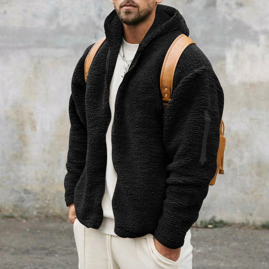 Herren Fleecejacke Leicht Reißverschlusstaschen Schwarz - Norvielle