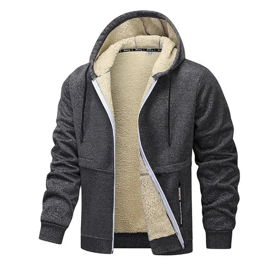 Herren Fleecejacke Lockerer Schnitt Schwarz - Norvielle