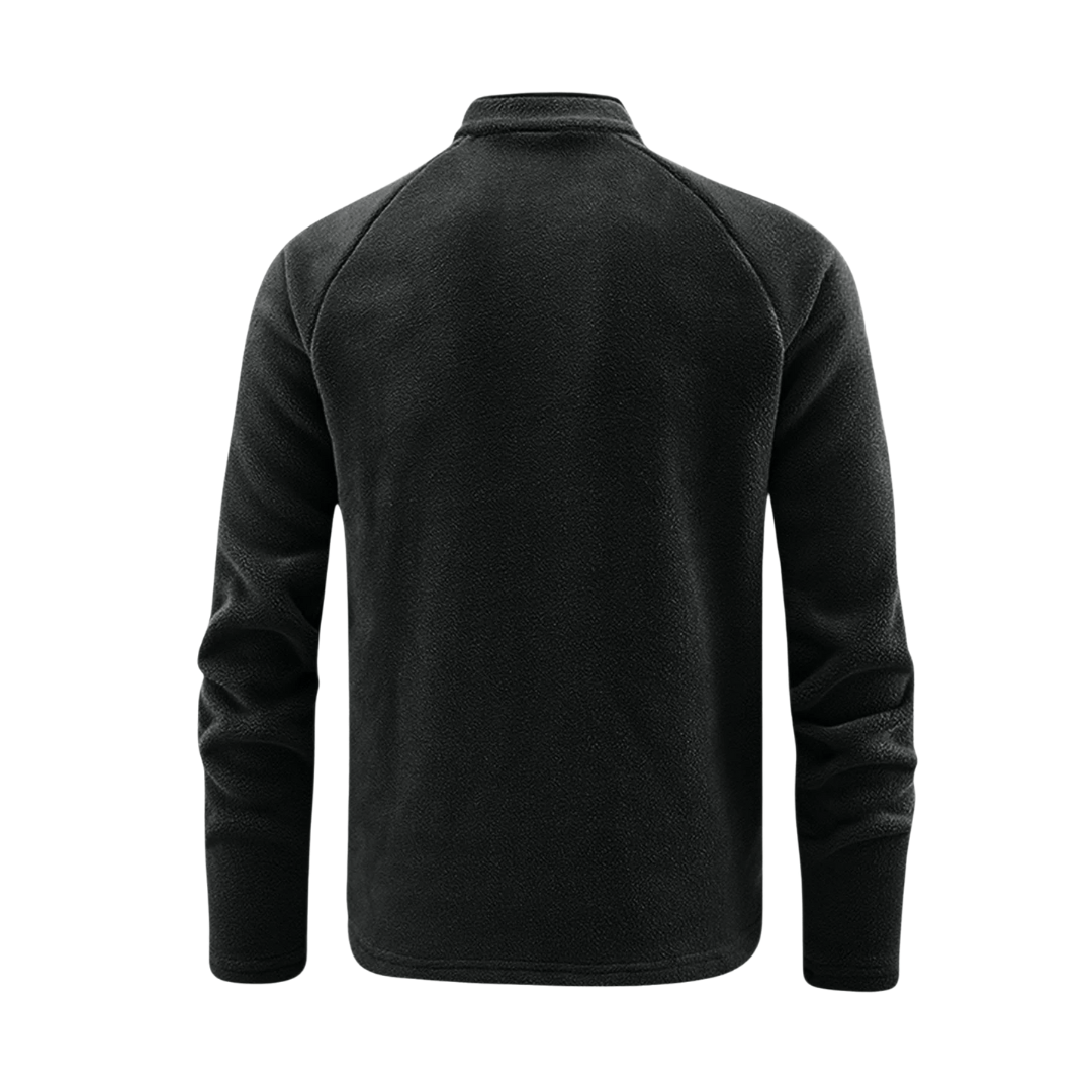 Herren Fleecejacke Thermisch Halbreißverschluss Schwarz - Norvielle
