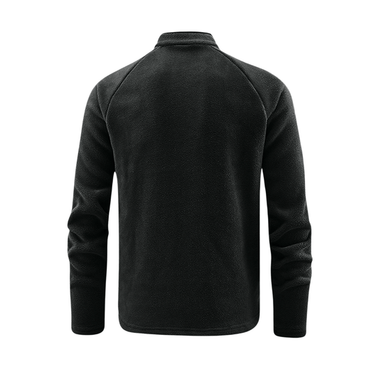 Herren Fleecejacke Thermisch Halbreißverschluss Schwarz - Norvielle