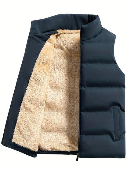 Herren Fleece-Weste Stehkragen Praktische Taschen