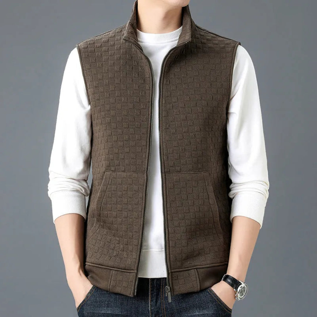 Fleece-Weste Unisex Strukturiertes Strickmaterial