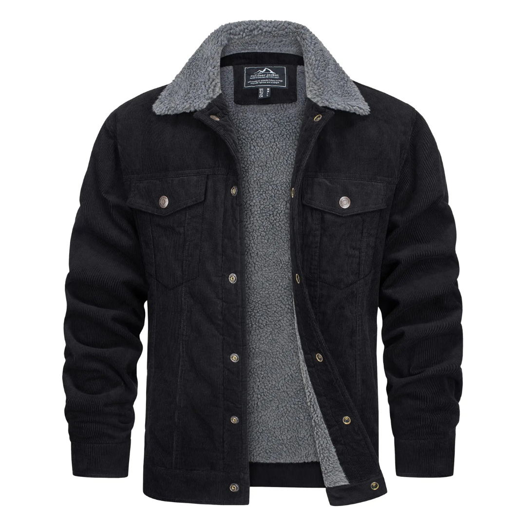 Herren Winterjacke Cord Fleecegefüttert Regular - Norvielle