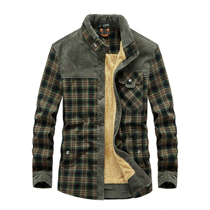 Fleecegefüttertes Overshirt – Warm – Karomuster – Fleecegefütterte Jacke – Herrenjacke-Chaps Herrenmode