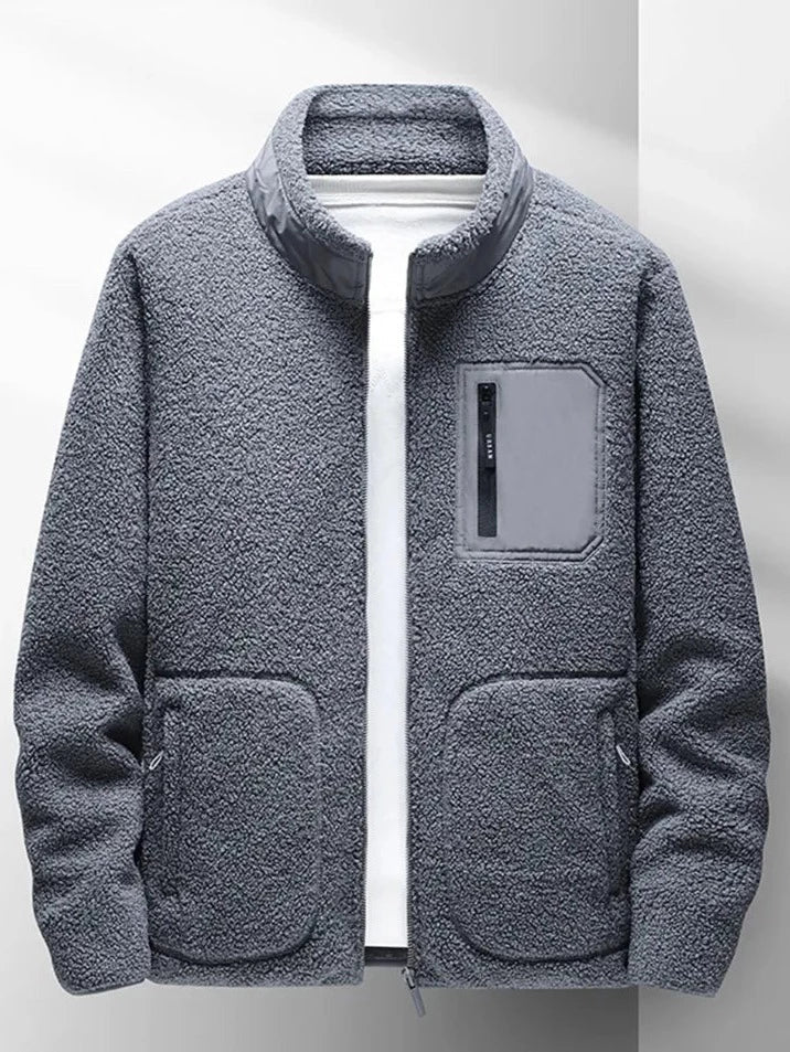 Fleecejacke – Warme Teddy-Fleecejacke mit Reißverschluss und Taschen für Männer-Chaps Herrenmode