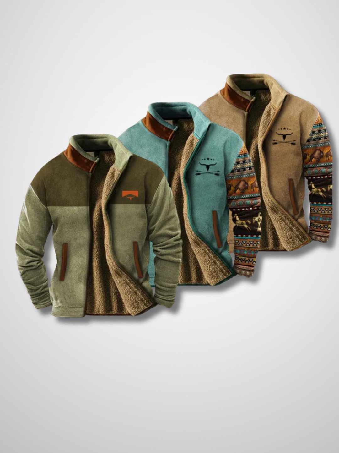 Herren Fleecejacke Sherpa Gefüttert Warm Schwarz - Norvielle