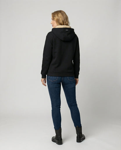 Damen Fleece-Hoodie Warm Kuschelig Grau