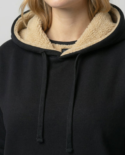 Damen Fleece-Hoodie Warm Kuschelig Grau