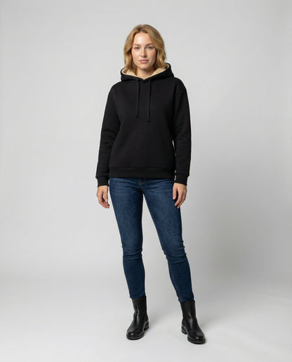 Damen Fleece-Hoodie Warm Kuschelig Grau