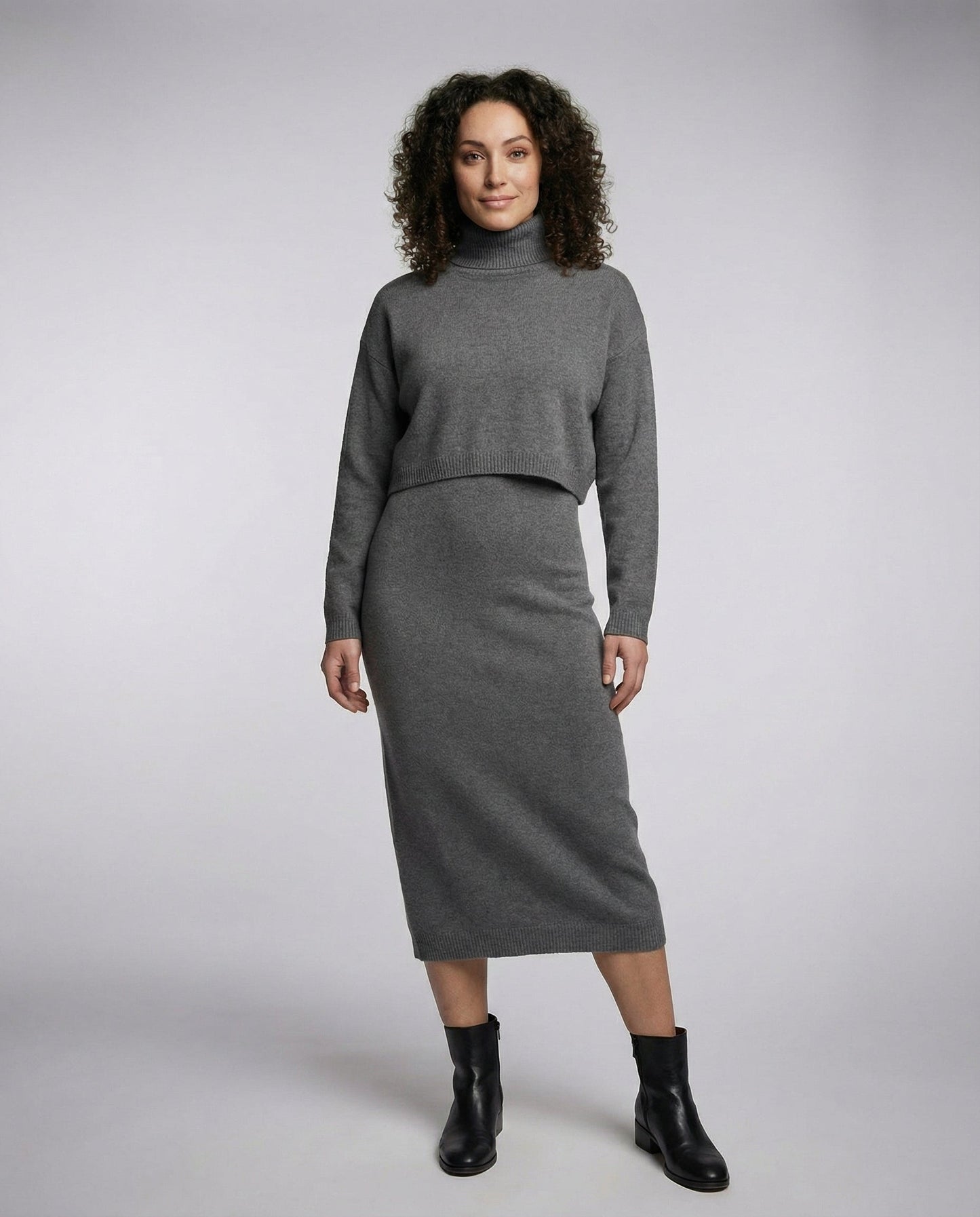 Damen Jersey Midikleid Elegantes Design - Norvielle