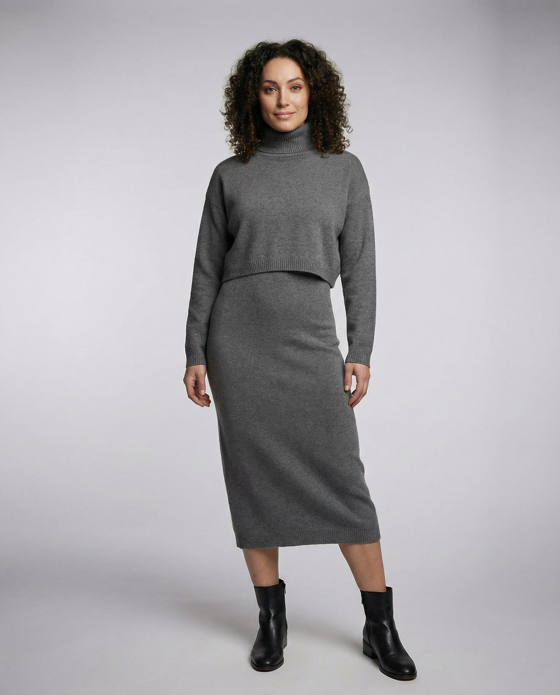 Damen Jersey Midikleid Elegantes Design - Norvielle