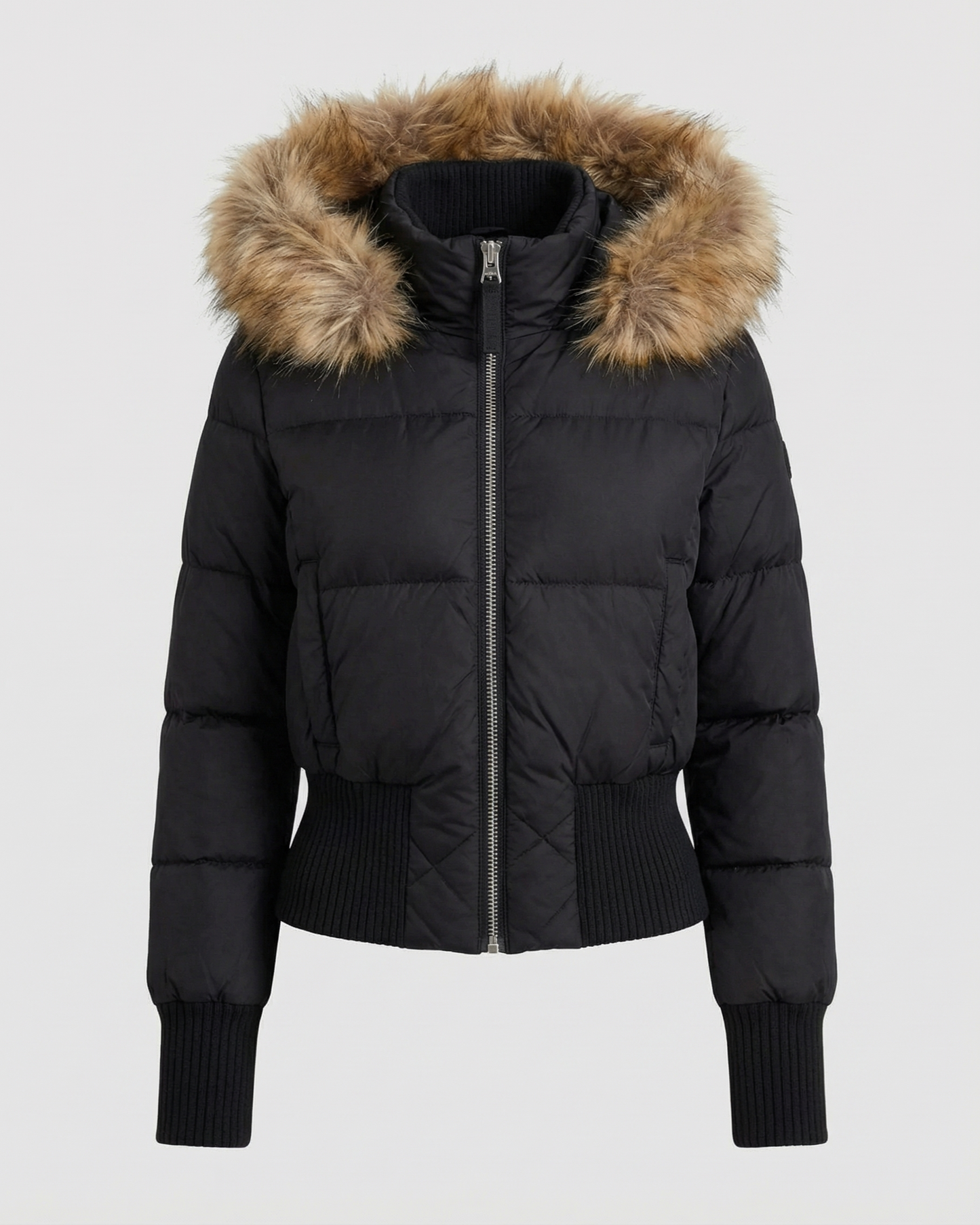 Gefütterte Damen Cropped Winterjacke