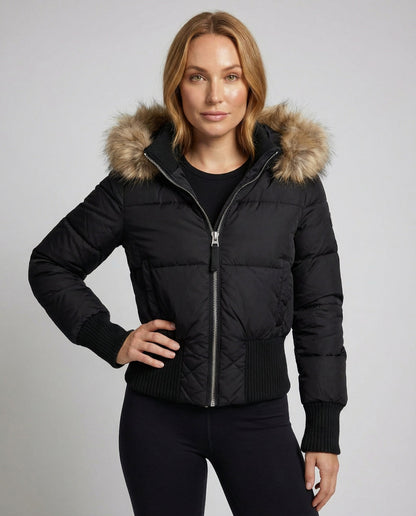 Gefütterte Damen Cropped Winterjacke - Norvielle