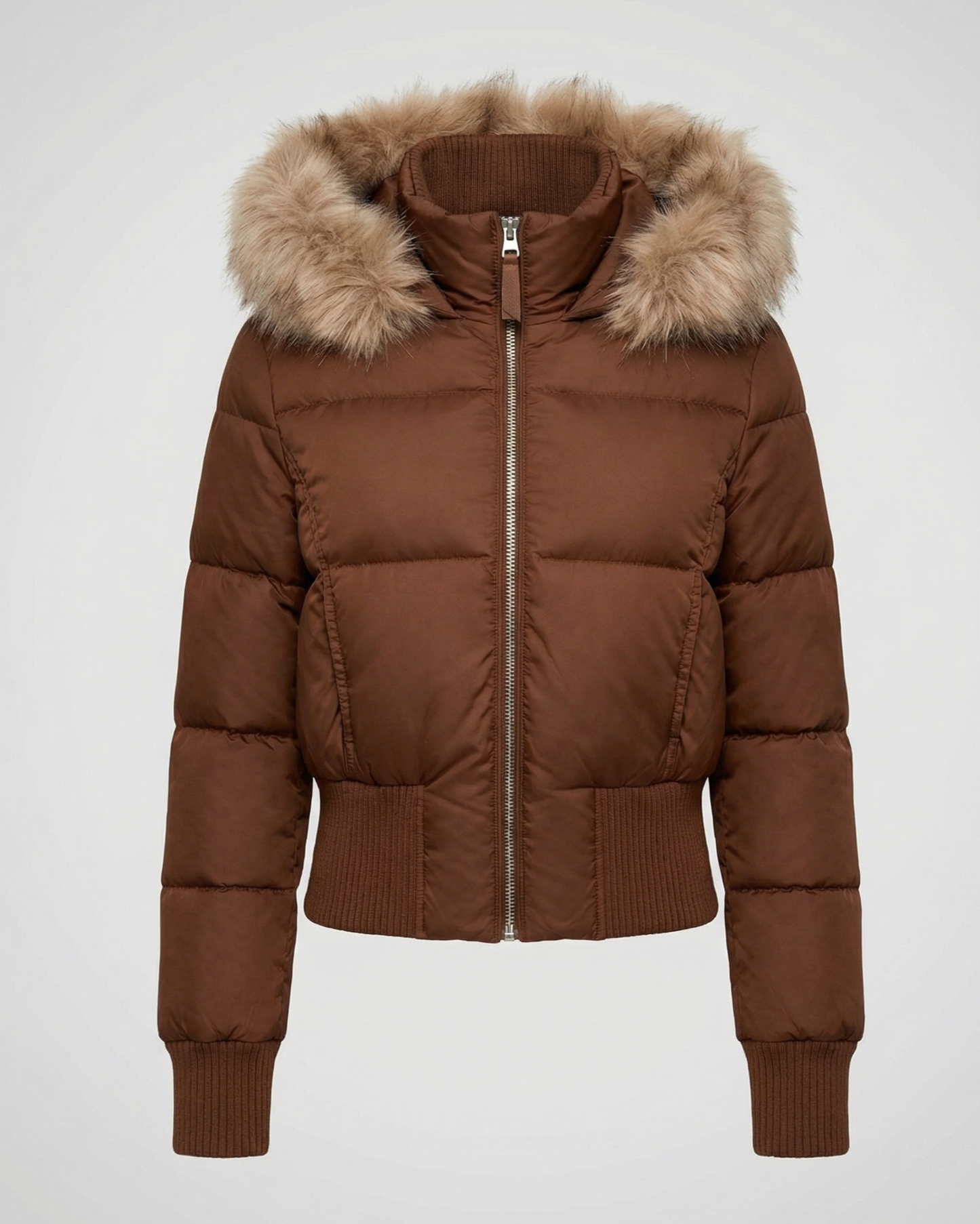 Gefütterte Damen Cropped Winterjacke