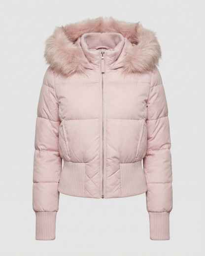 Gefütterte Damen Cropped Winterjacke