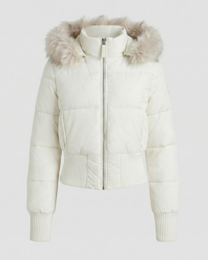 Gefütterte Damen Cropped Winterjacke