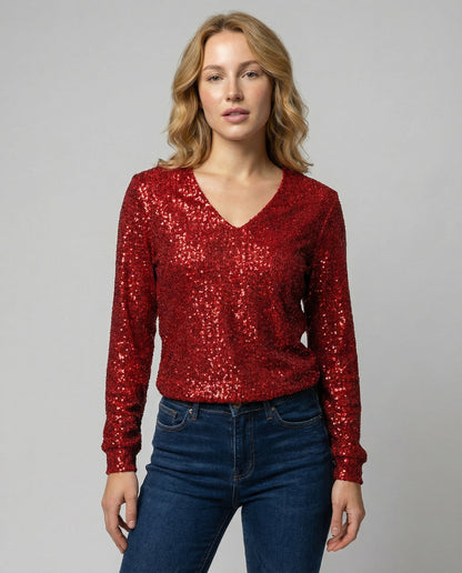 Damen Glitzer mit Pailletten - Norvielle