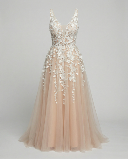 Elegantes A-Linie Hochzeitskleid
