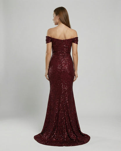 Damen Off-Shoulder Abendkleid Elegantes