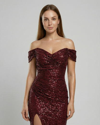 Damen Off-Shoulder Abendkleid Elegantes