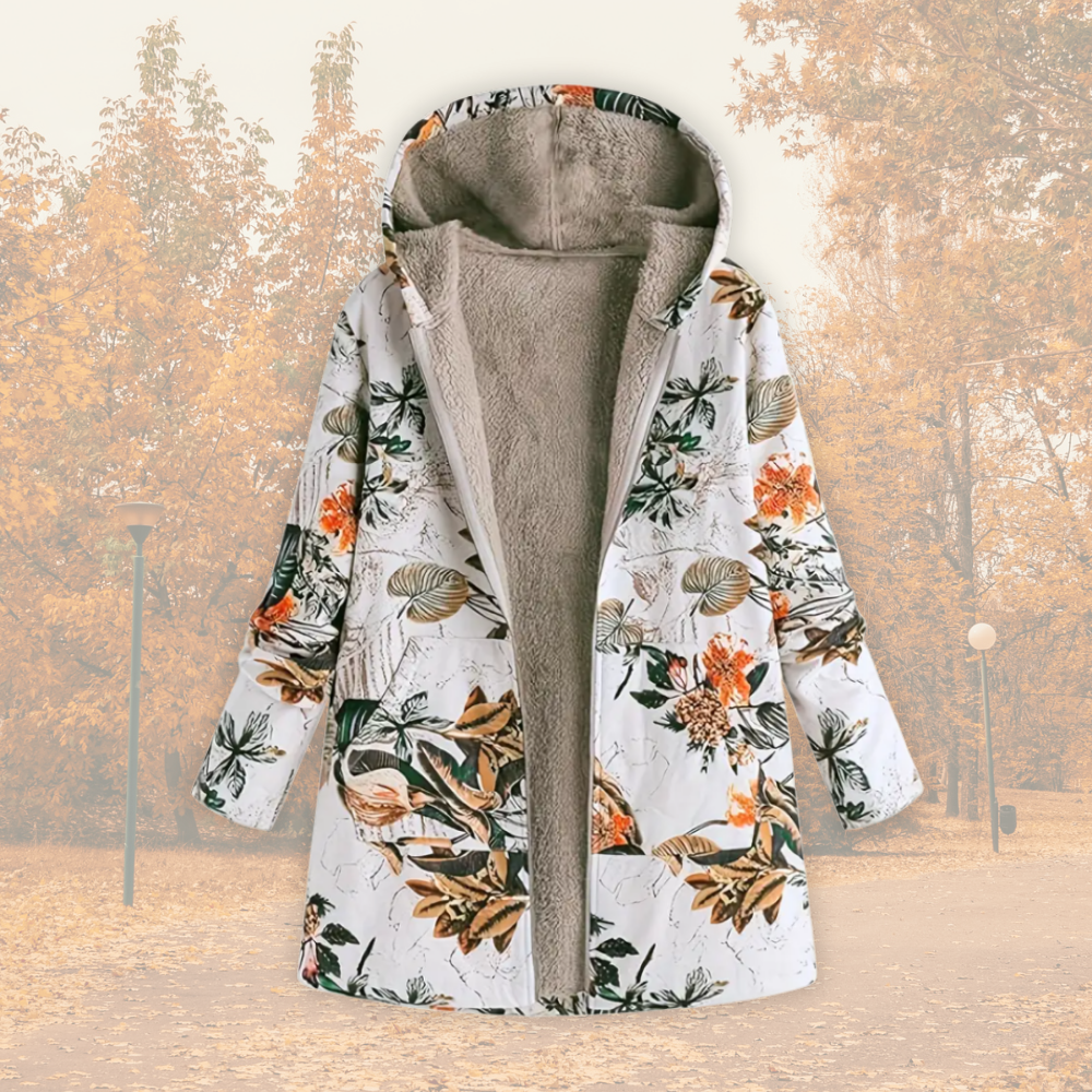 Damen Leichte Winterjacke Kunstfellfutter Beige