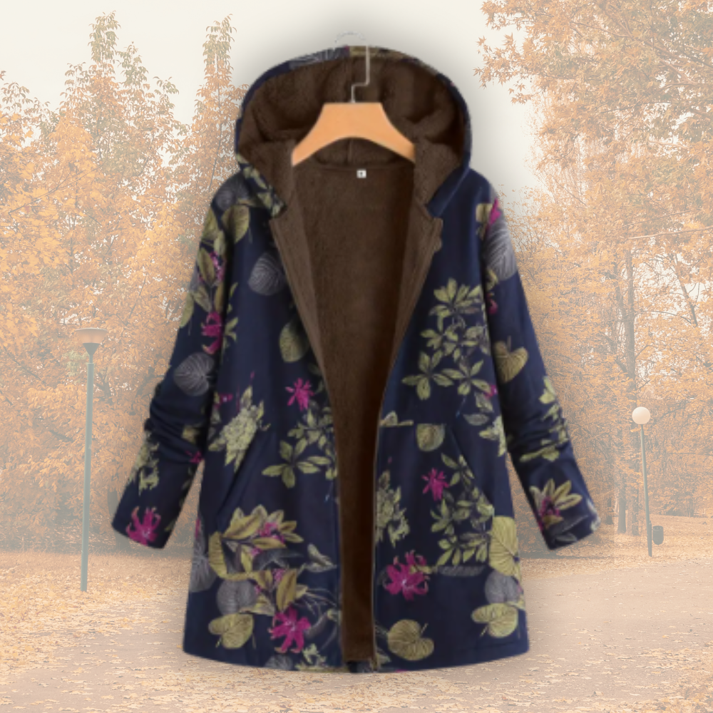 Damen Leichte Winterjacke Kunstfellfutter Beige