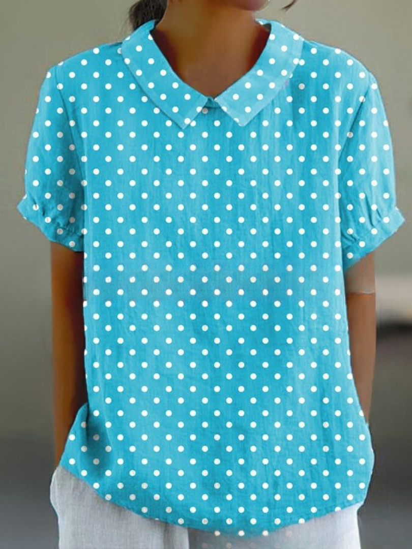 Damen Blumendruck Hemd Sommer Leicht Baumwolle Weiss