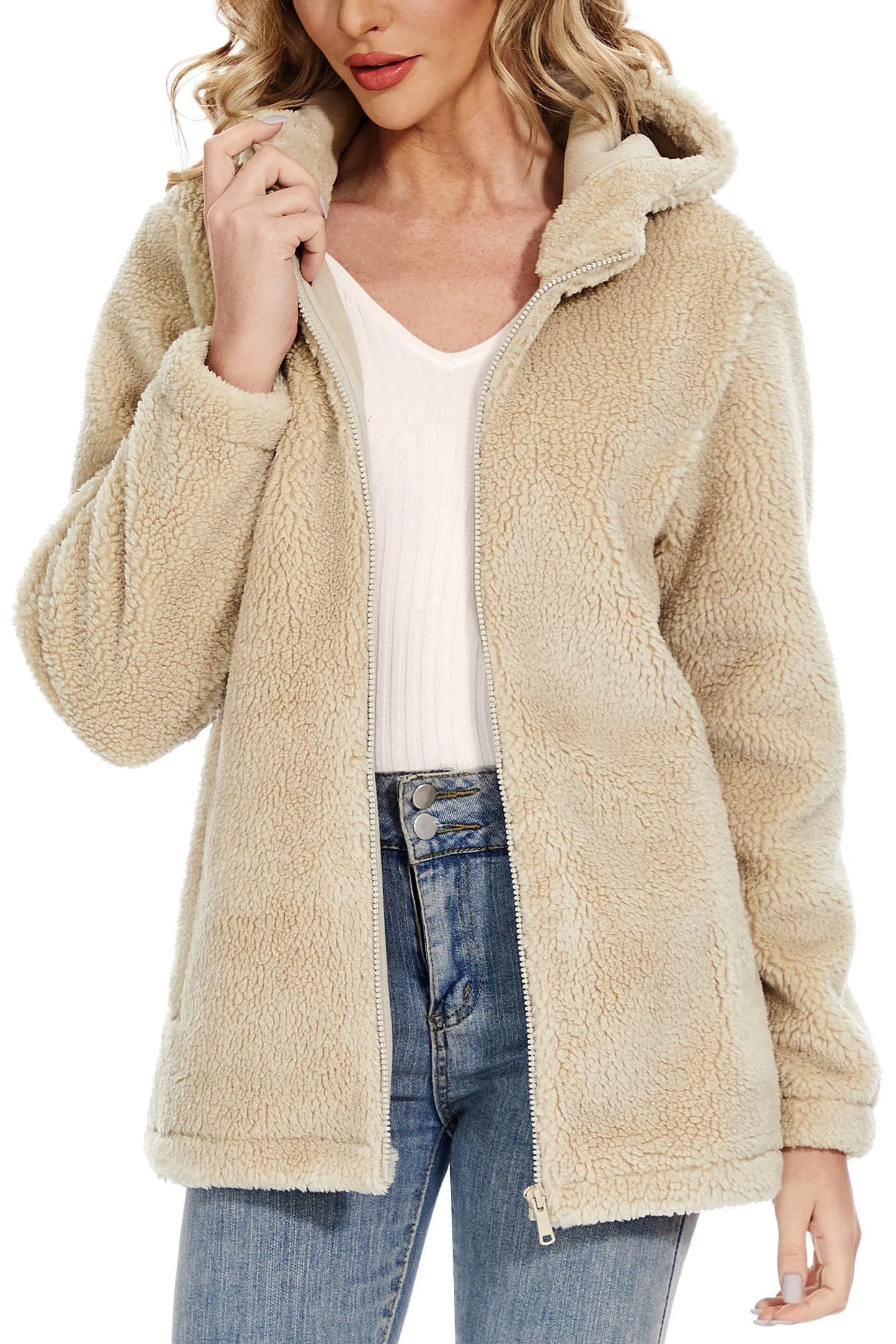 Norvielle Damen Fleecejacke Mit Kapuze