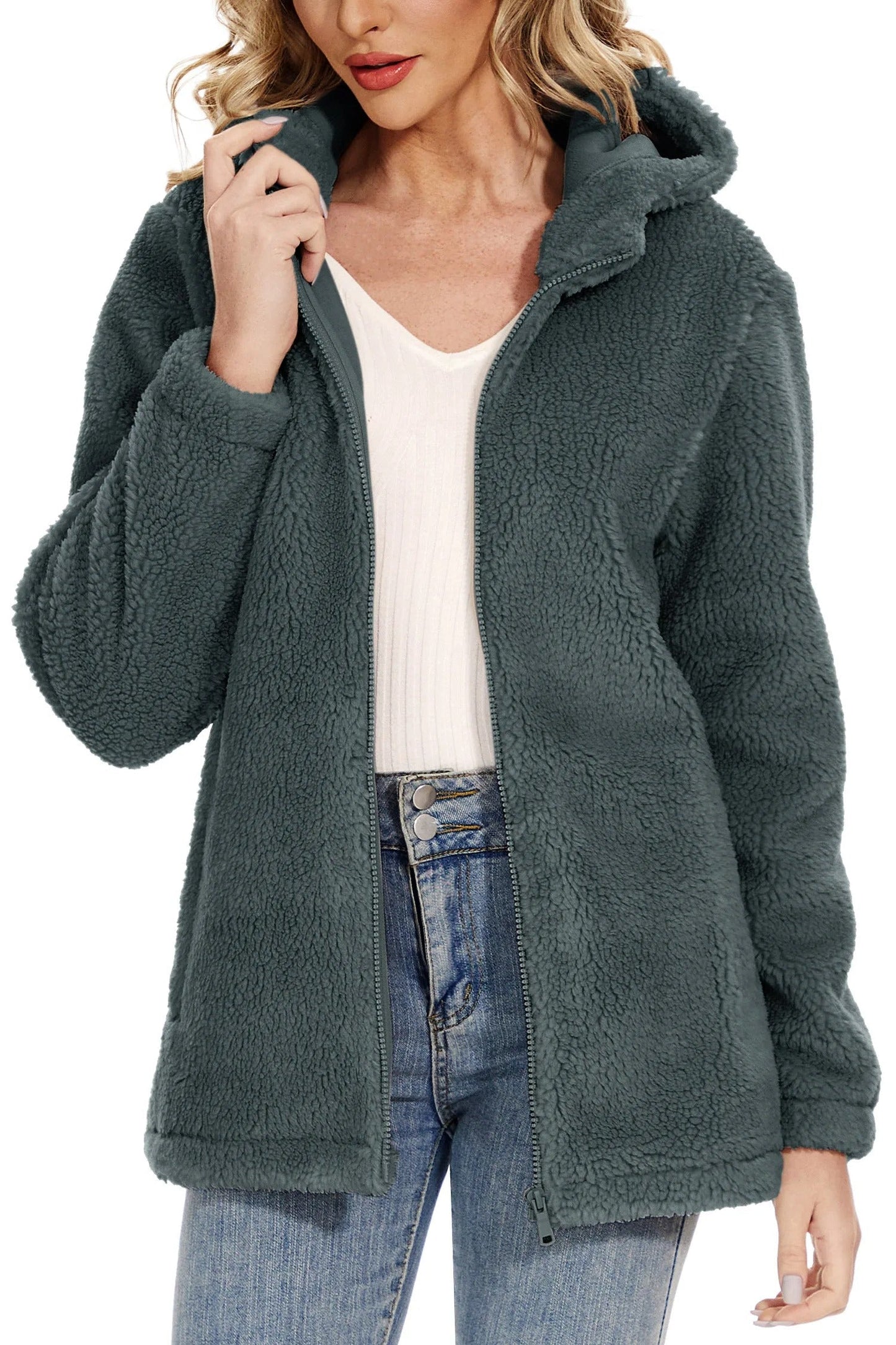 Norvielle Damen Fleecejacke Mit Kapuze