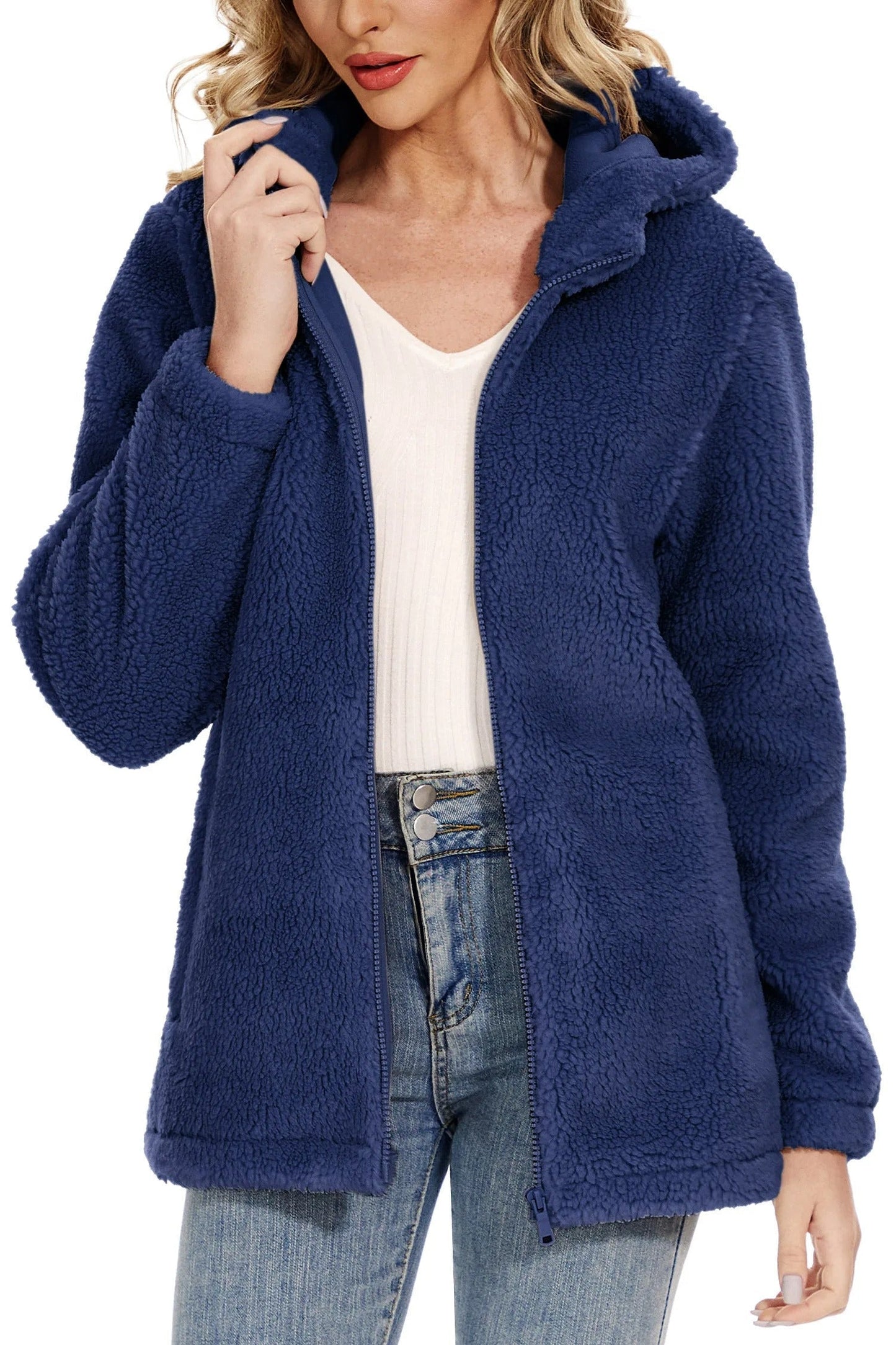 Norvielle Damen Fleecejacke Mit Kapuze