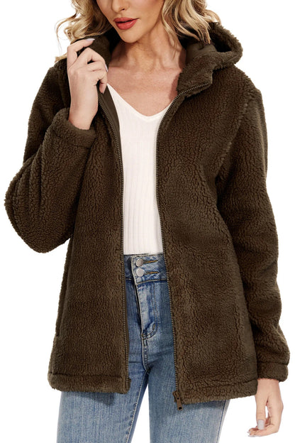 Norvielle Damen Fleecejacke Mit Kapuze