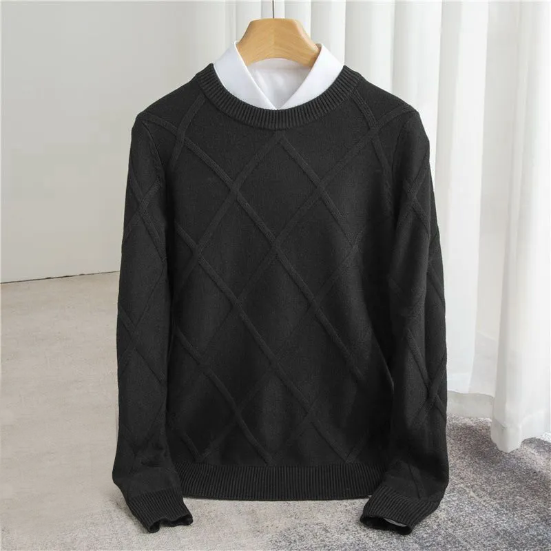 Herren Cashmere-Pullover Strukturiert Warm Beige