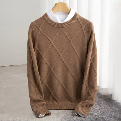 François Herren Kaschmirpullover Hochwertig Beige