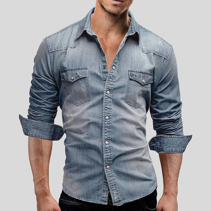 Herren Denim-Hemd Vintage-Optik
