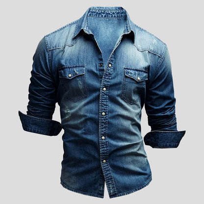 Herren Denim-Hemd Vintage-Optik