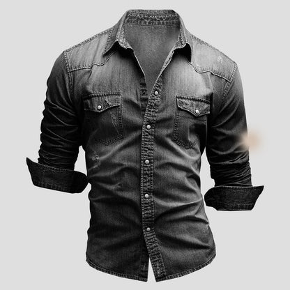 Herren Denim-Hemd Vintage-Optik