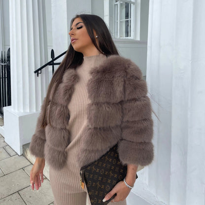 Damen Winterjacke Faux Fur Elegant